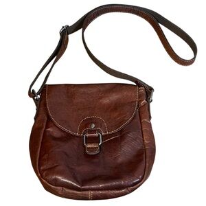 Jack Georges Voyager Brown Leather Crossbody Bag
